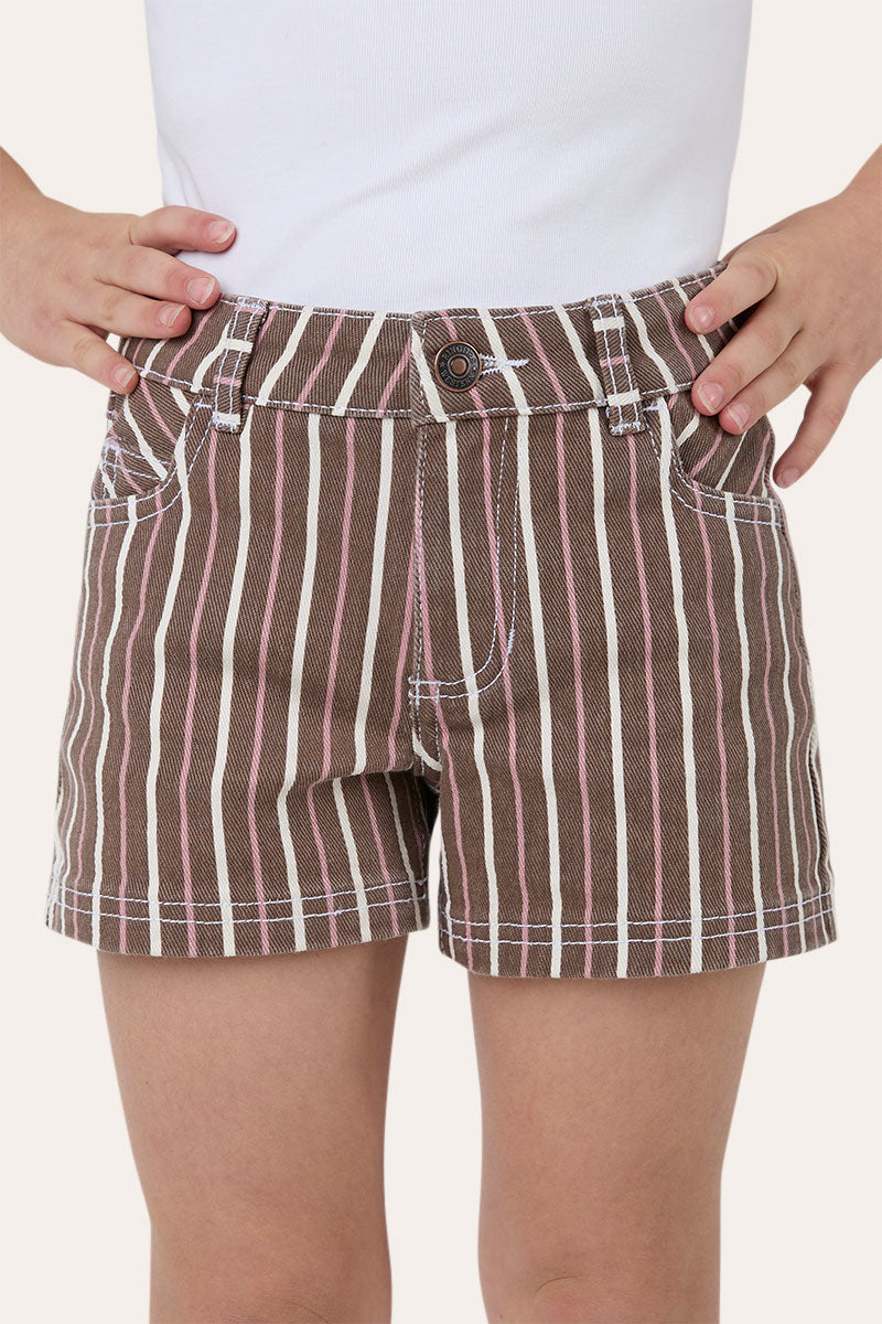 Ringers Western Tenika Stripe Kids Girls Denim Short - Country Stripe