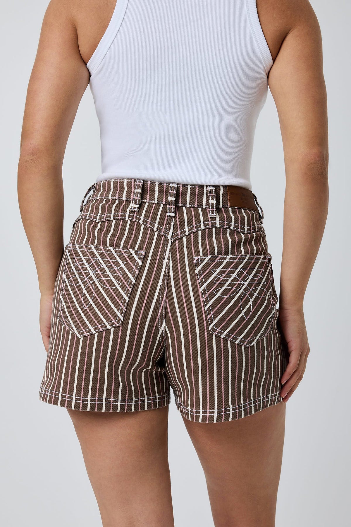 Ringers Western Tenika Womens Striped Denim Short - Back