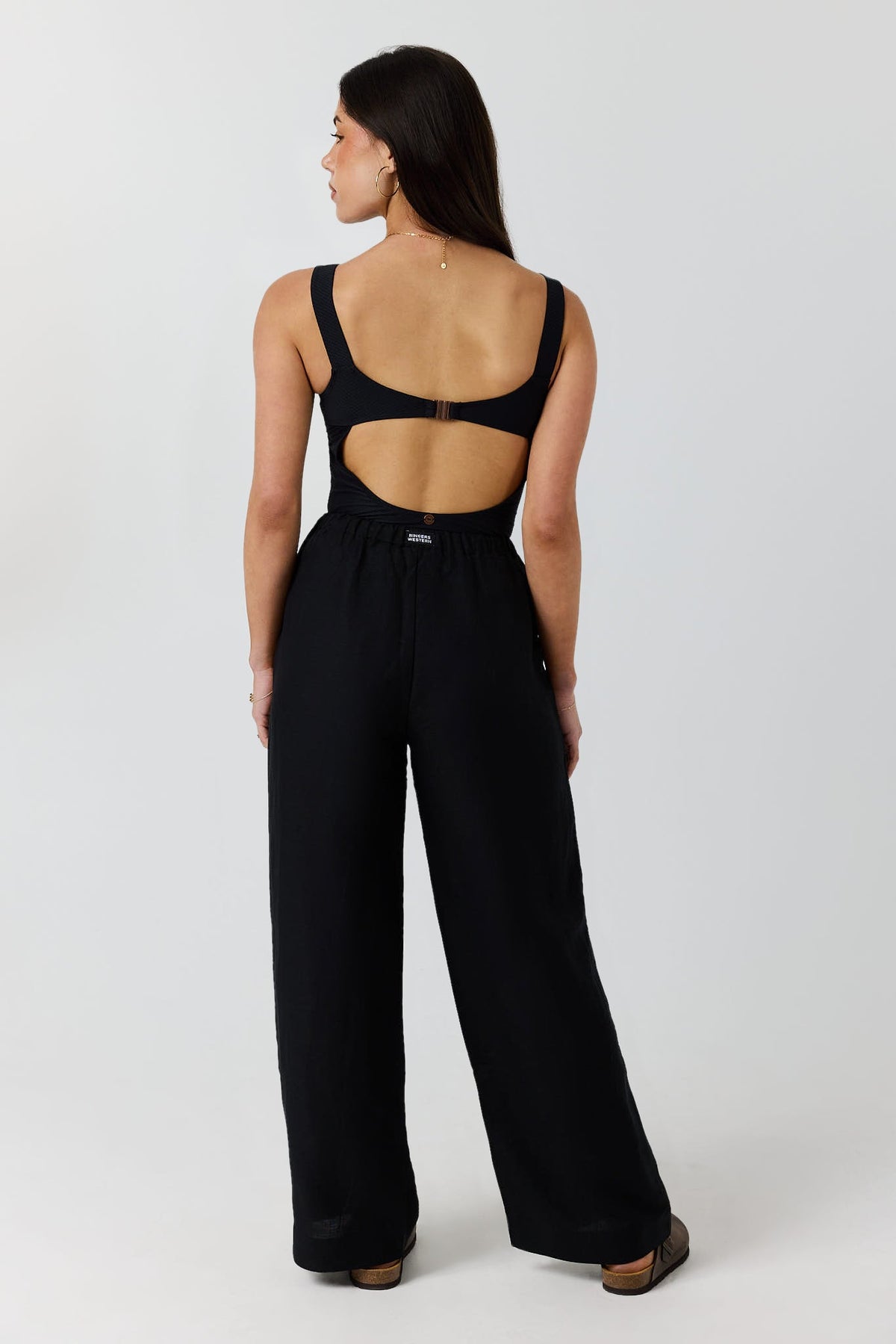 Ringers Western Throw On Womens Drawstring Beach Pant - Black Back