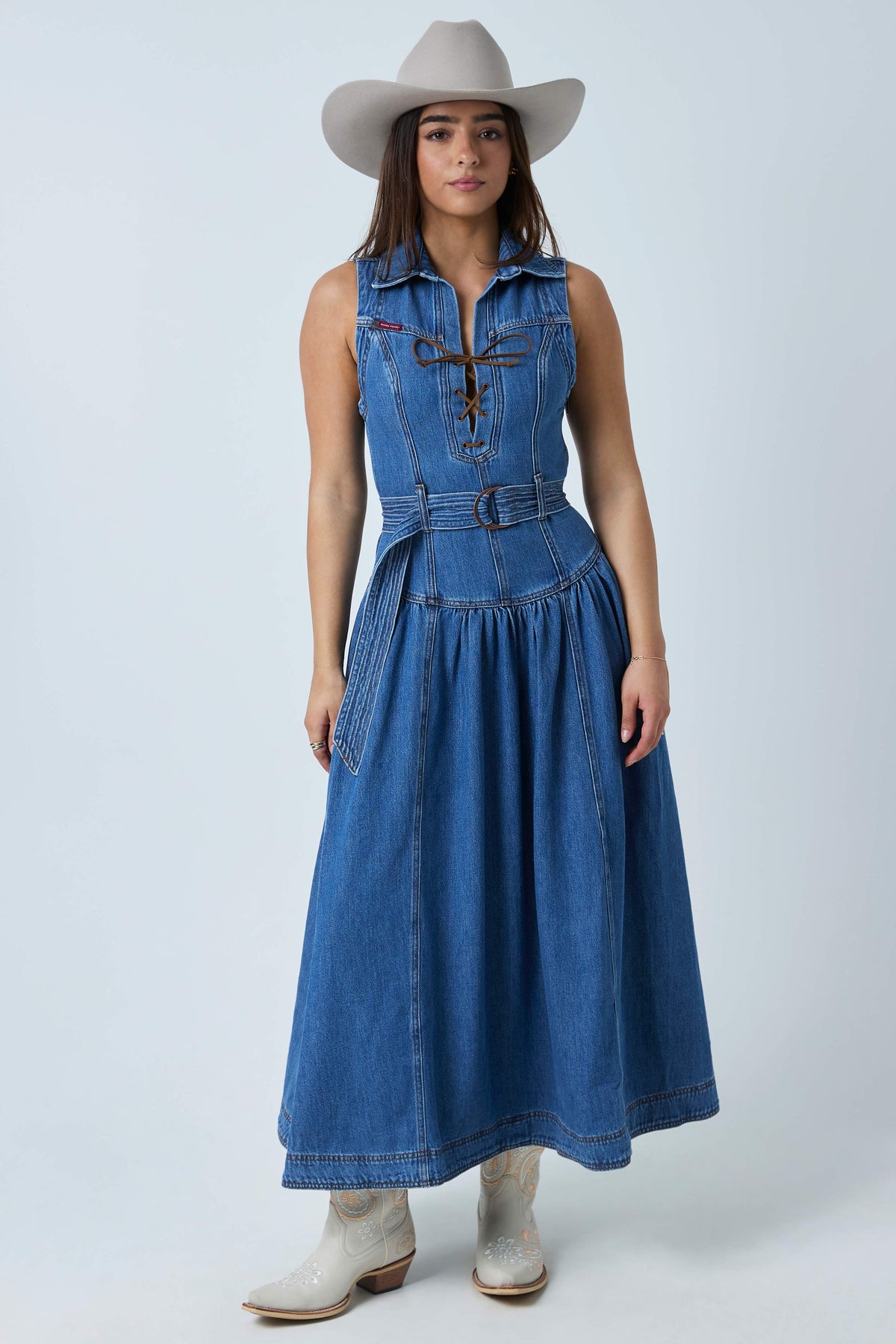 Ringers Western Winona Womens Lace Front Midi Dress - 2