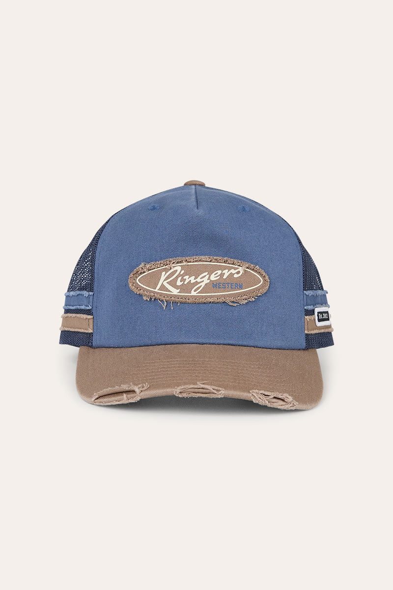 Ringers Western Worn Out Deep Fit Trucker Cap - Clay Blue Front