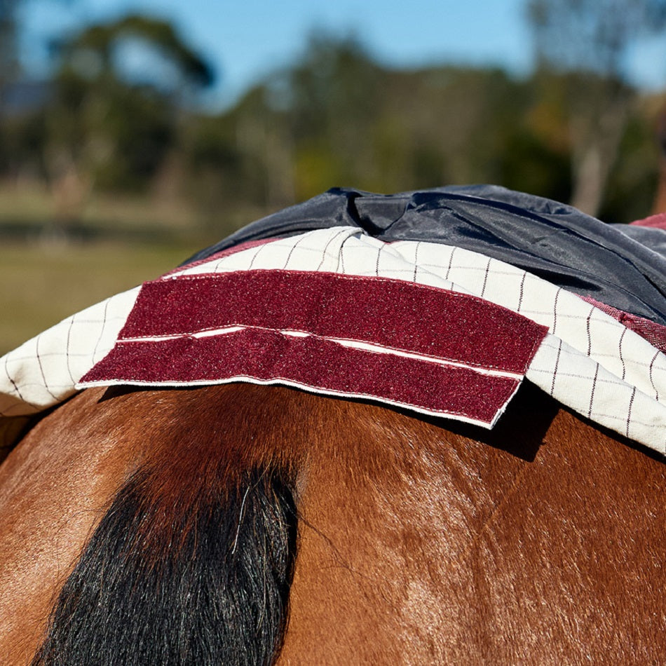 Saxon Kool Coat Cotton Sheet Combo - White Burgundy Tail