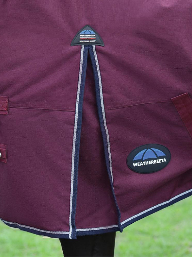 Weatherbeeta ComfiTec Essential Turnout Combo - Burgundy Navy Gusset