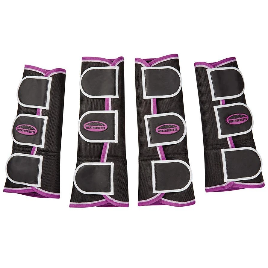 Weatherbeeta Short Wide Tab Travel Boots - Black Purple White