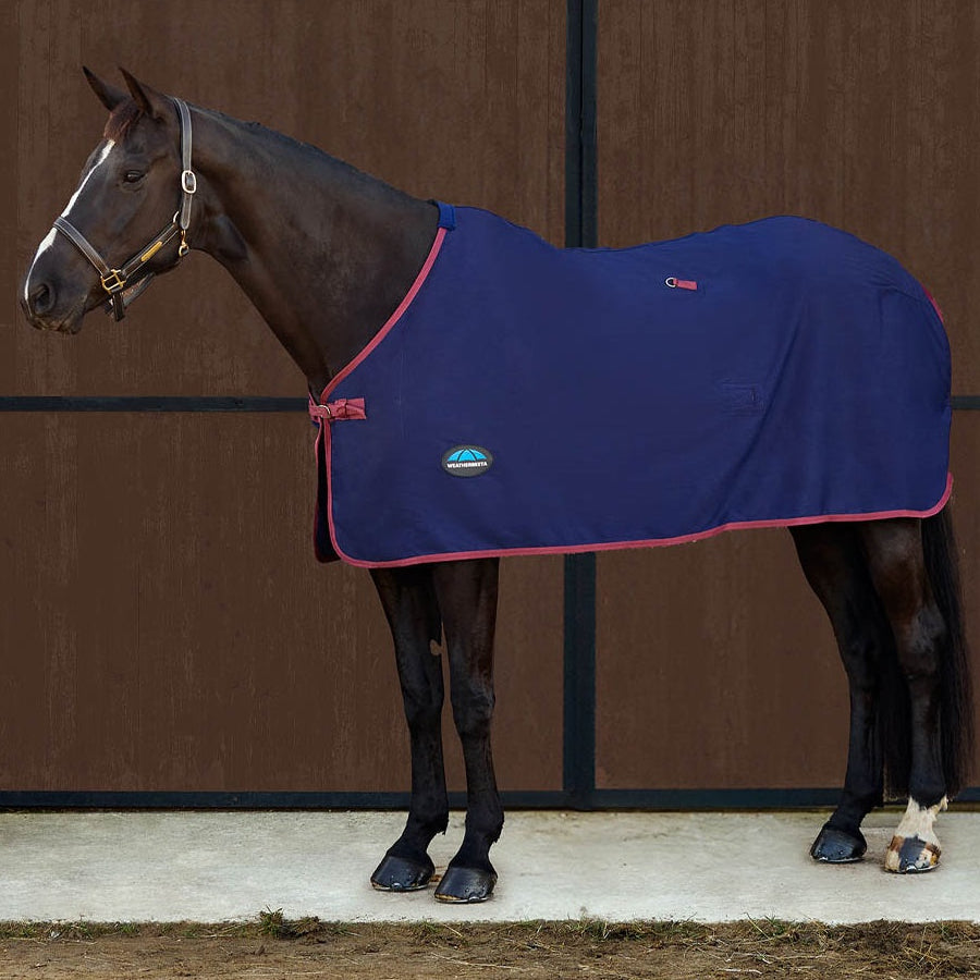 Weatherbeeta Show Sheet Standard Neck - Navy Burgundy Hero