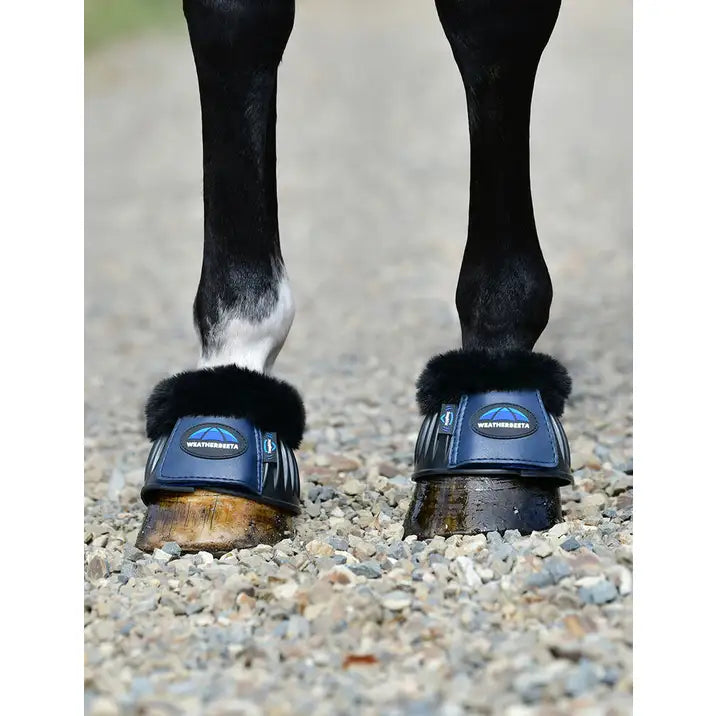 Weatherbeeta Tough-Tec Prime Fleece Trim Rubber Bell Boots - Navy