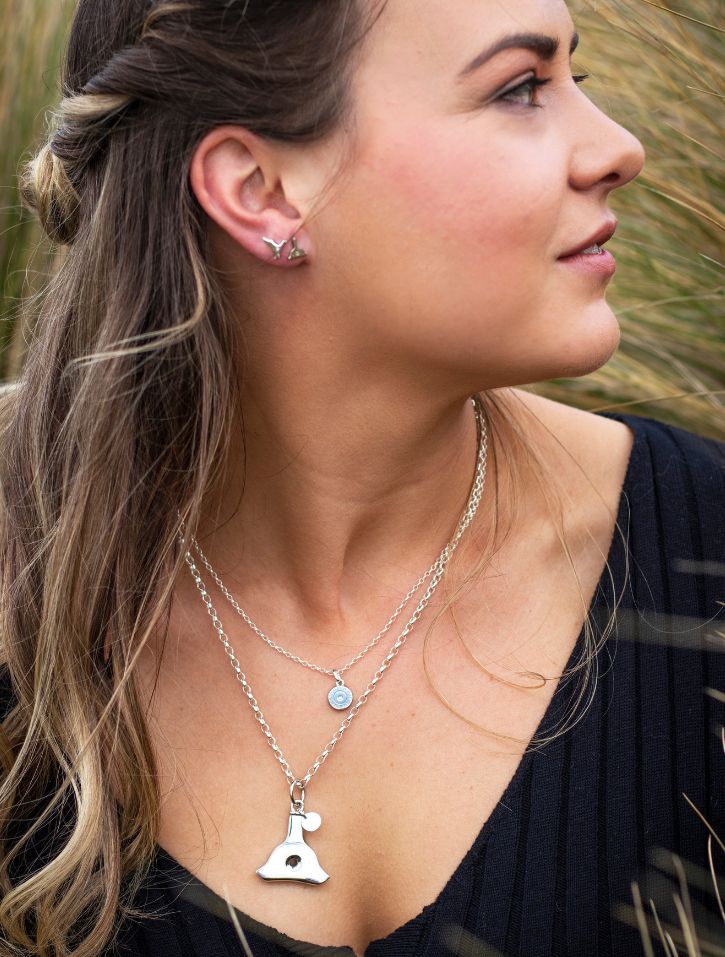 Whistle & Pop Hunter Gatherer 308 Bullet Necklace Silver