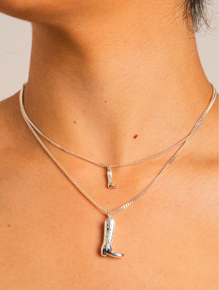 Whistle & Pop Trailblazer Dainty Boot Necklace