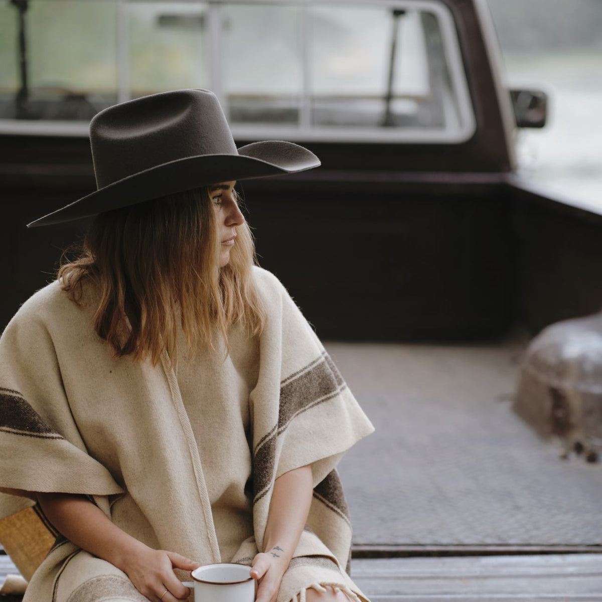 Will & Bear Buck Felt Cowboy Hat - Smoke