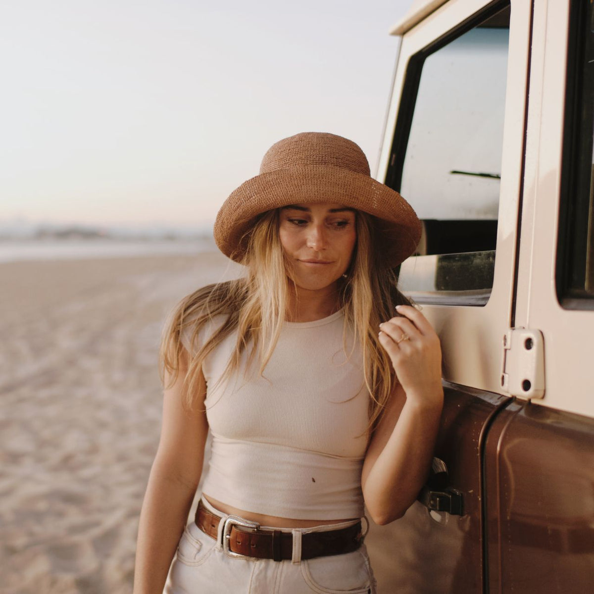 Will & Bear Sunny Crushable Straw Bucket Hat - Husk