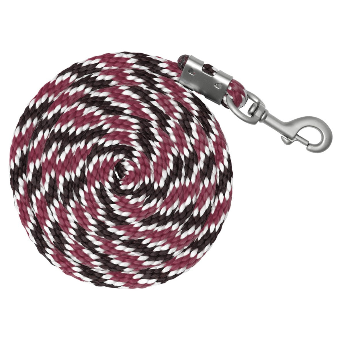 Zilco Braided Nylon Lead Nickel Snap / Burgundy/Black/White