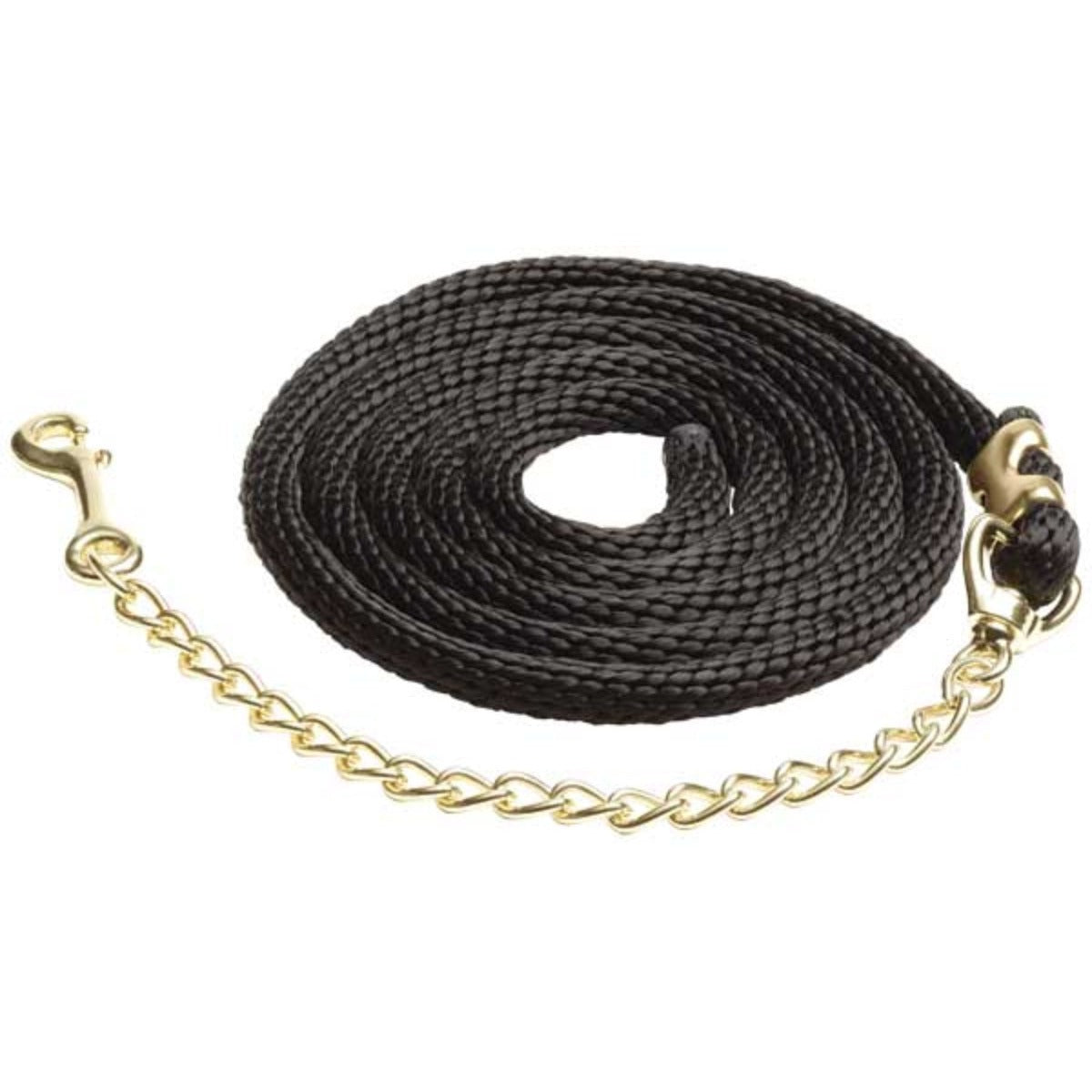 Zilco Braided Nylon Lead 60cm Brass Plated Chain / Black