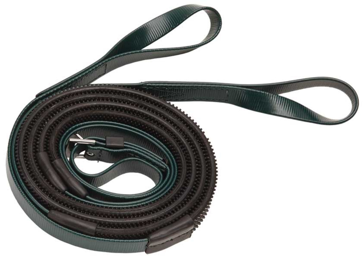 Zilco Race & Exercise Reins 16mm / Loop End (Black Grip) / Dark Green