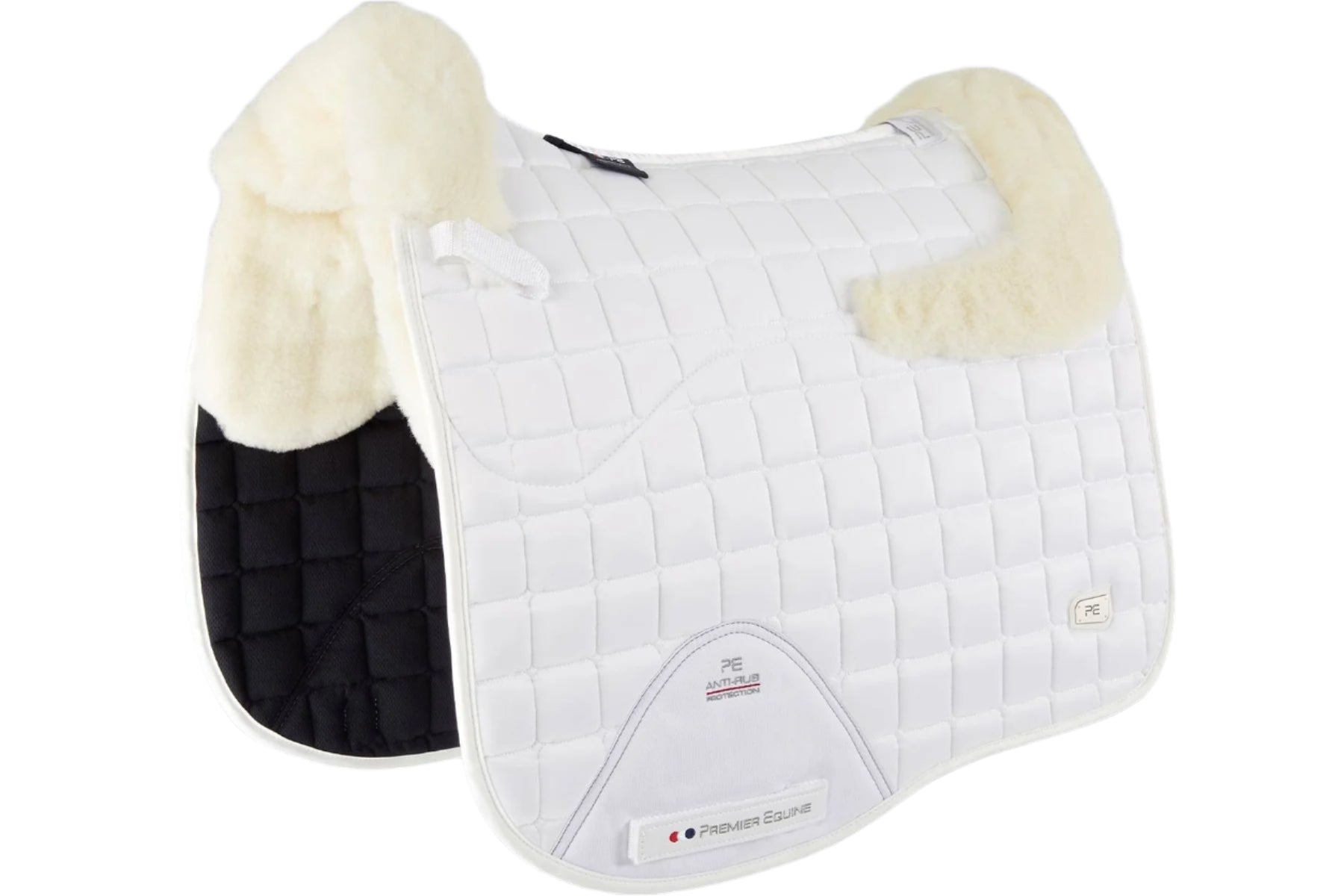 Description:Atlantis CC Satin Wool Dressage Square_Colour:White / Natural Wool_Position:1