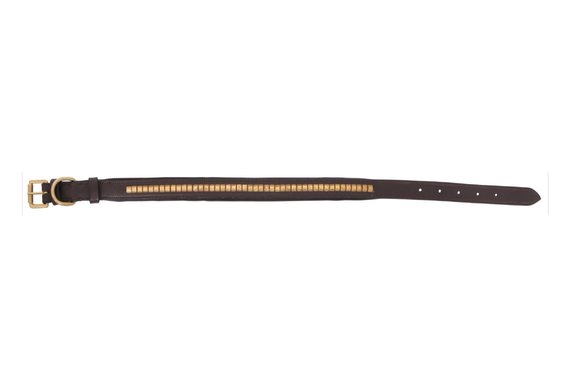 Cavallino Brass Clincher Leather Dog Collar