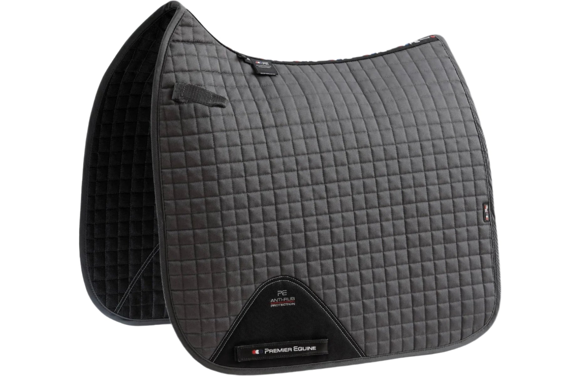 Description:Close Contact Cotton Dressage Saddle Pad_Colour:Grey_Position:1