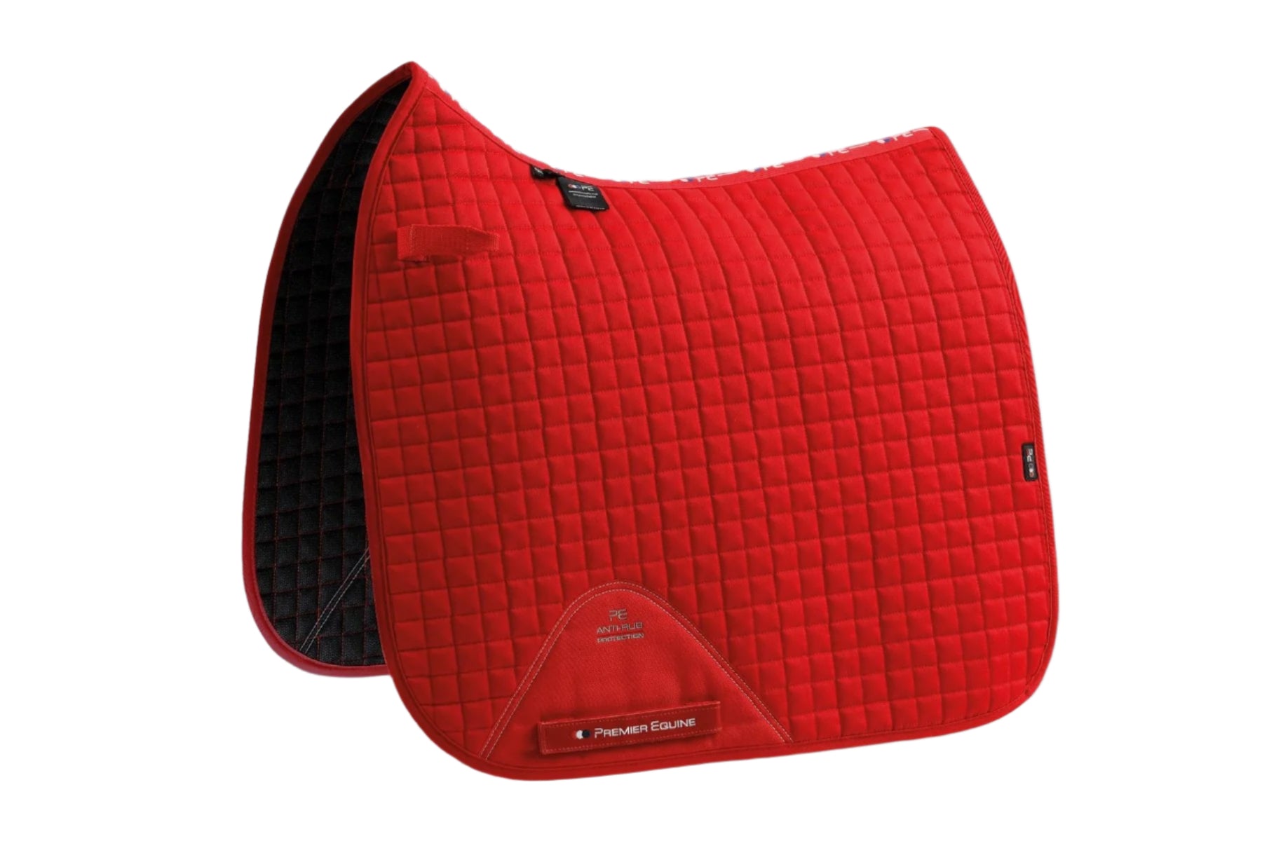 Description:Close Contact Cotton Dressage Saddle Pad_Colour:Red_Position:1