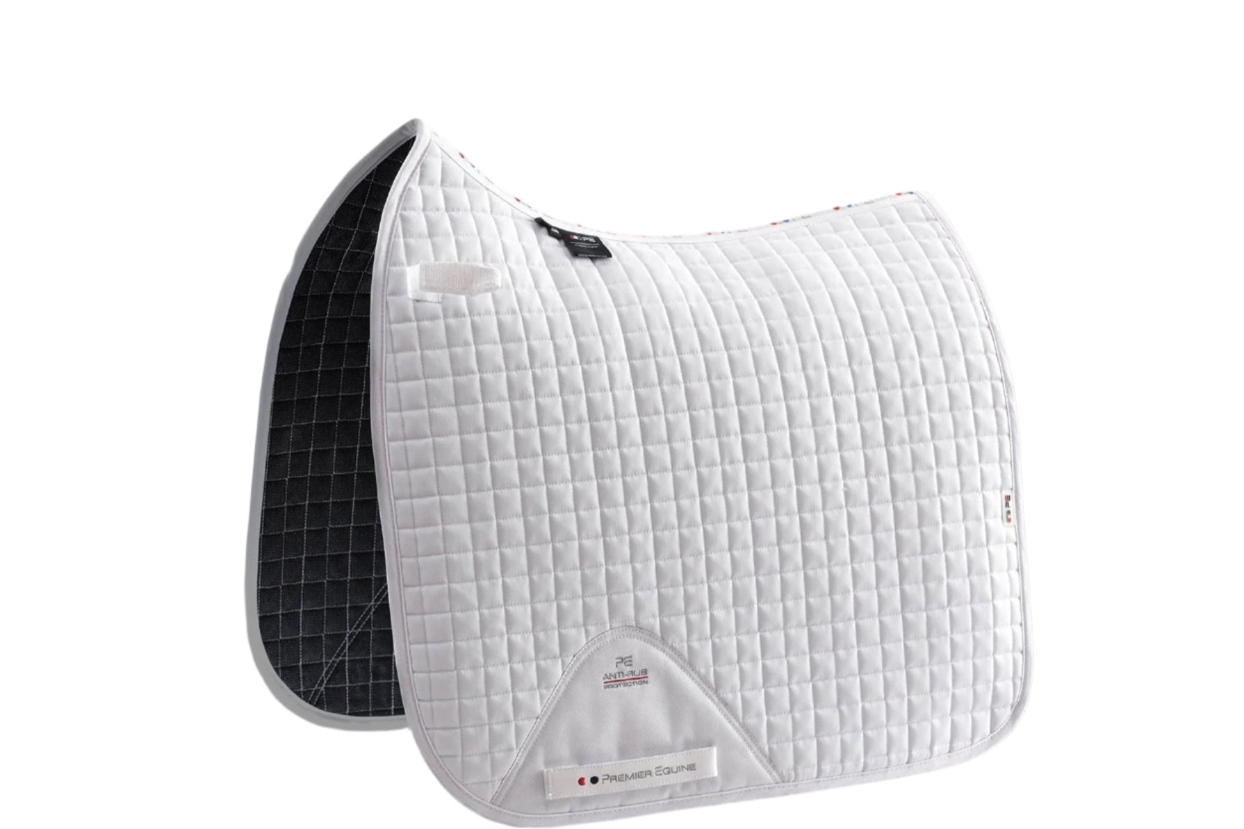 Description:Close Contact Cotton Dressage Saddle Pad_Colour:White_Position:1