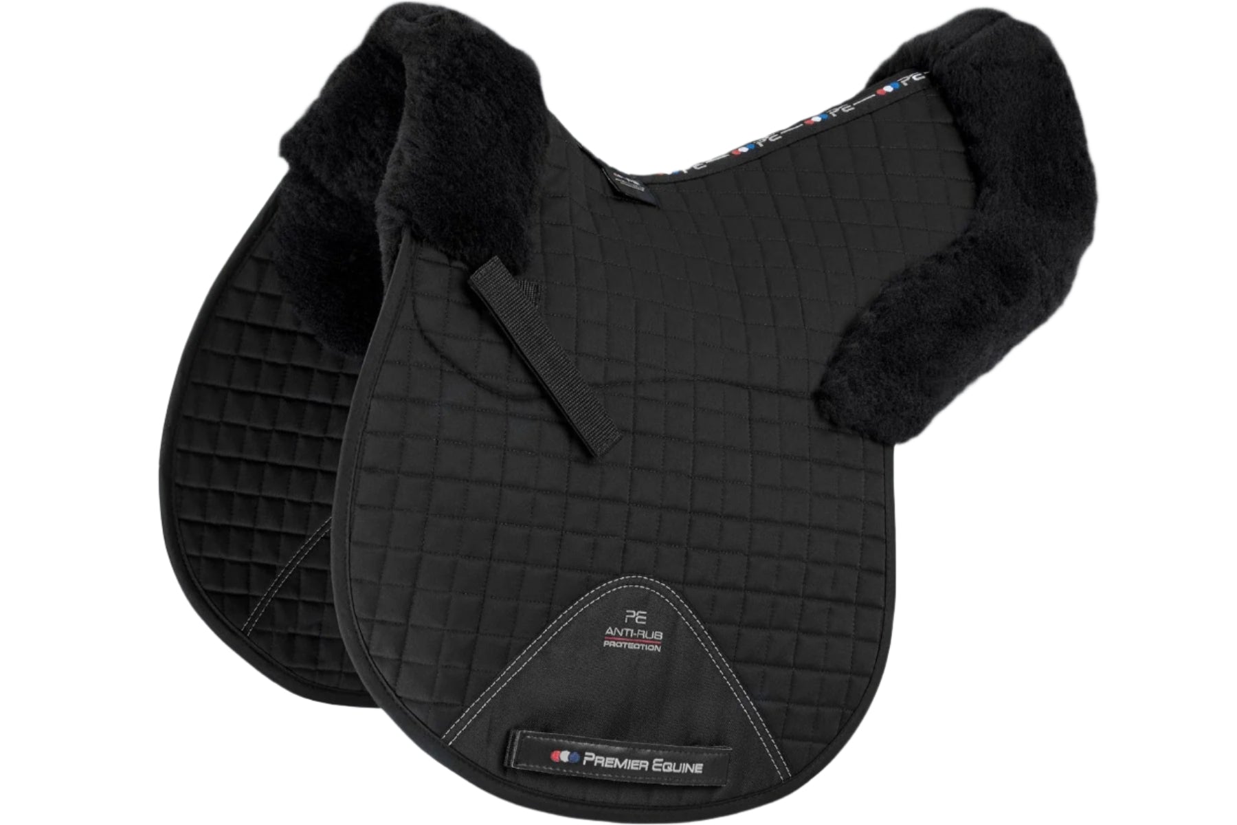 Description:Merino Wool Saddle Pad - GP/Jump Numnah_Colour:Black/Black Wool_Position:1
