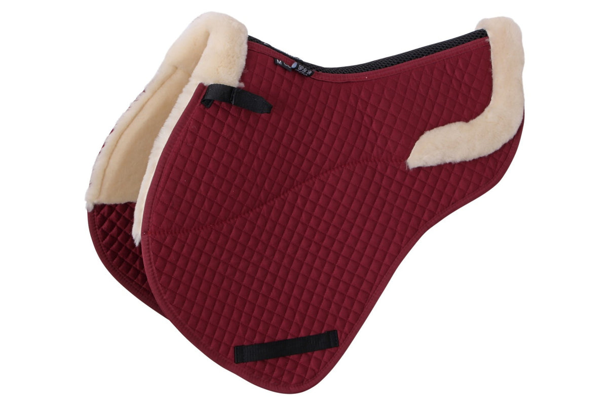Cavallino CC Jump Shaped Lambswool Saddlecloth - Burgundy Natural