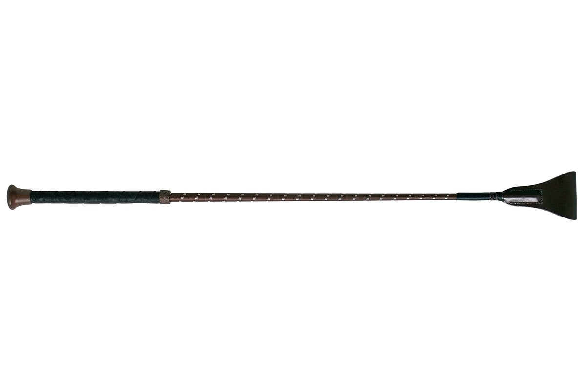 Fleck Wrapped Rubber Grip Whip - Brown