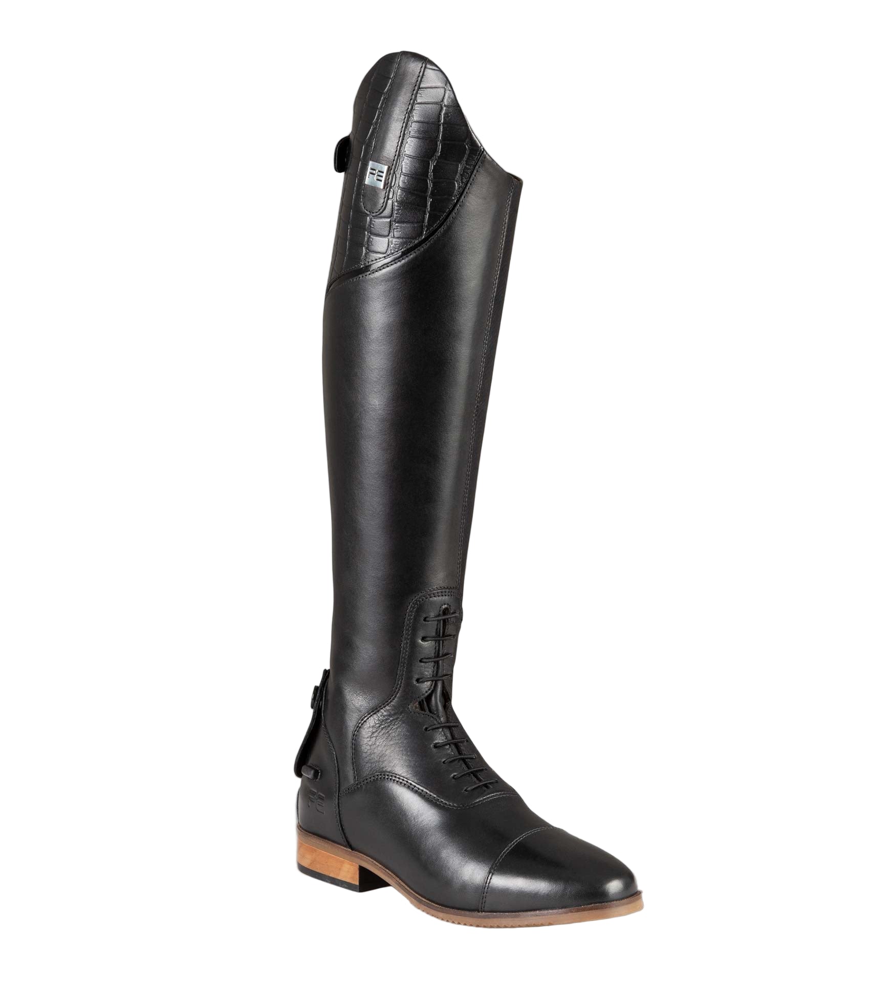 Description:Passaggio Ladies Leather Field Tall Riding Boot_Colour:Black_Position:1