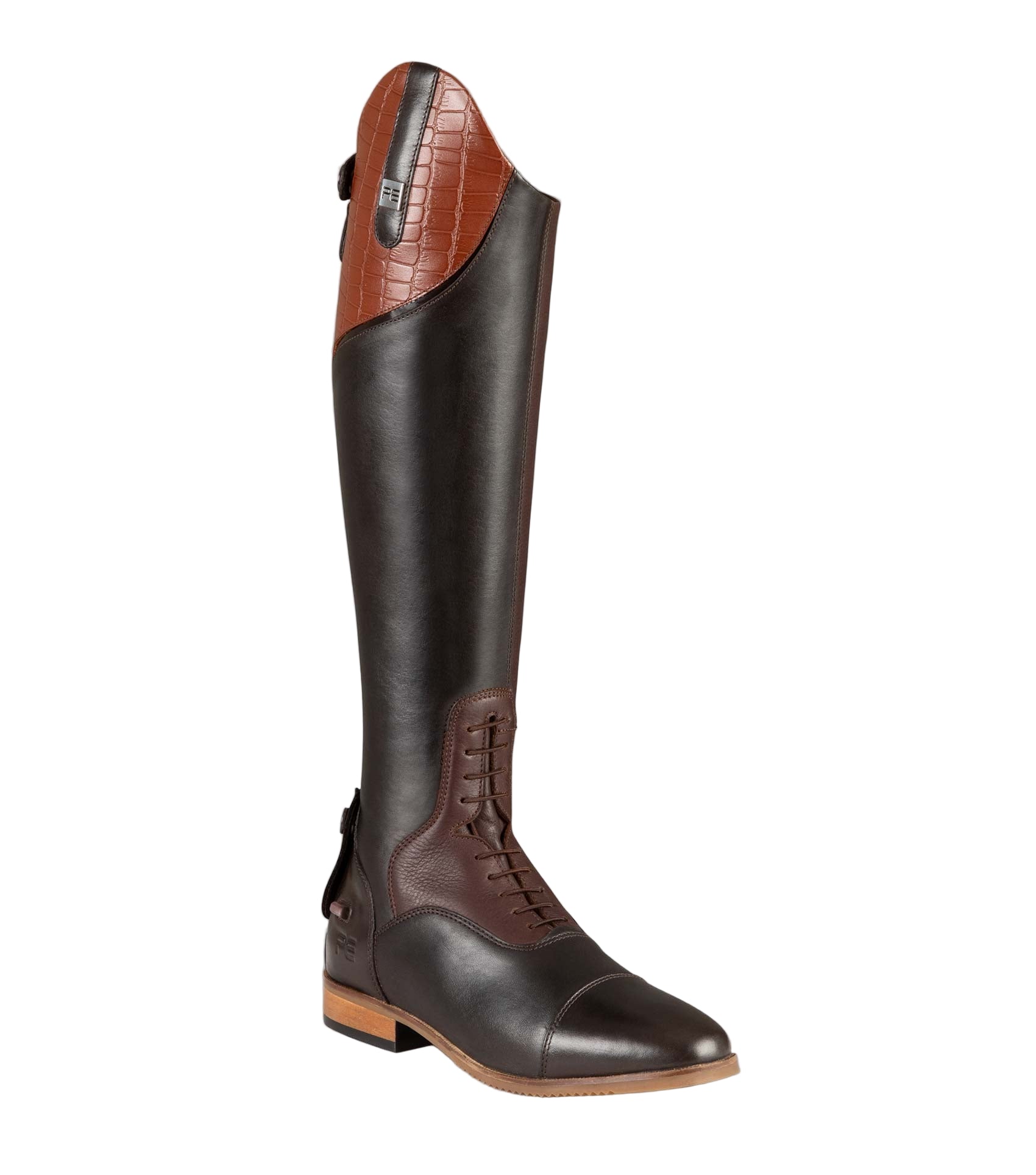 Description:Passaggio Ladies Leather Field Tall Riding Boot_Colour:Brown_Position:1