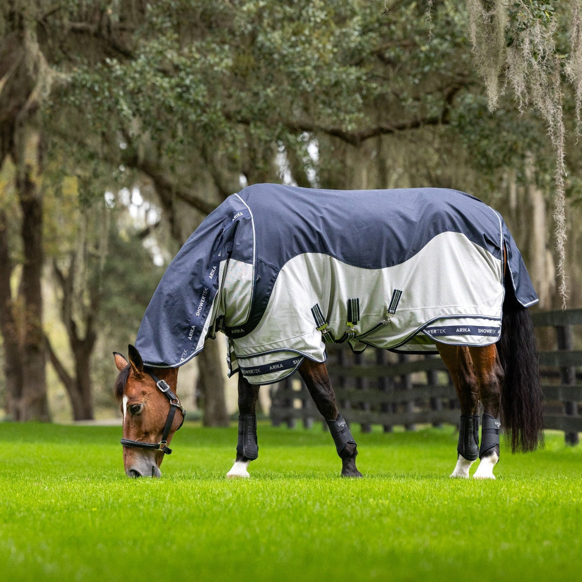 LeMieux Arika Shower-Tek Fly Rug Navy lifestyle