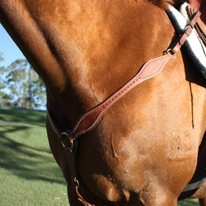 Ezy Ride Breastplate Shaped with Lace and Dots Harness Leather