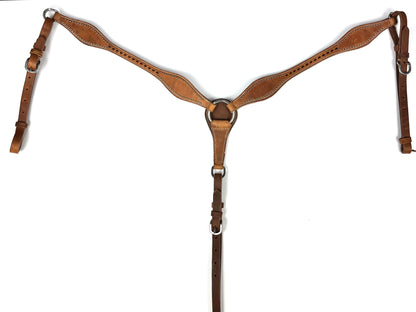 Ezy Ride Breastplate Shaped with Lace and Dots Harness Leather