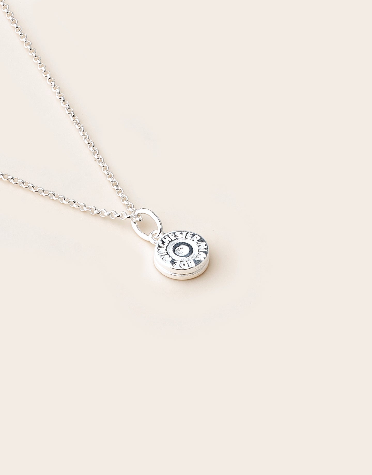 Whistle &amp; Pop Hunter Gatherer 308 Bullet Necklace Silver