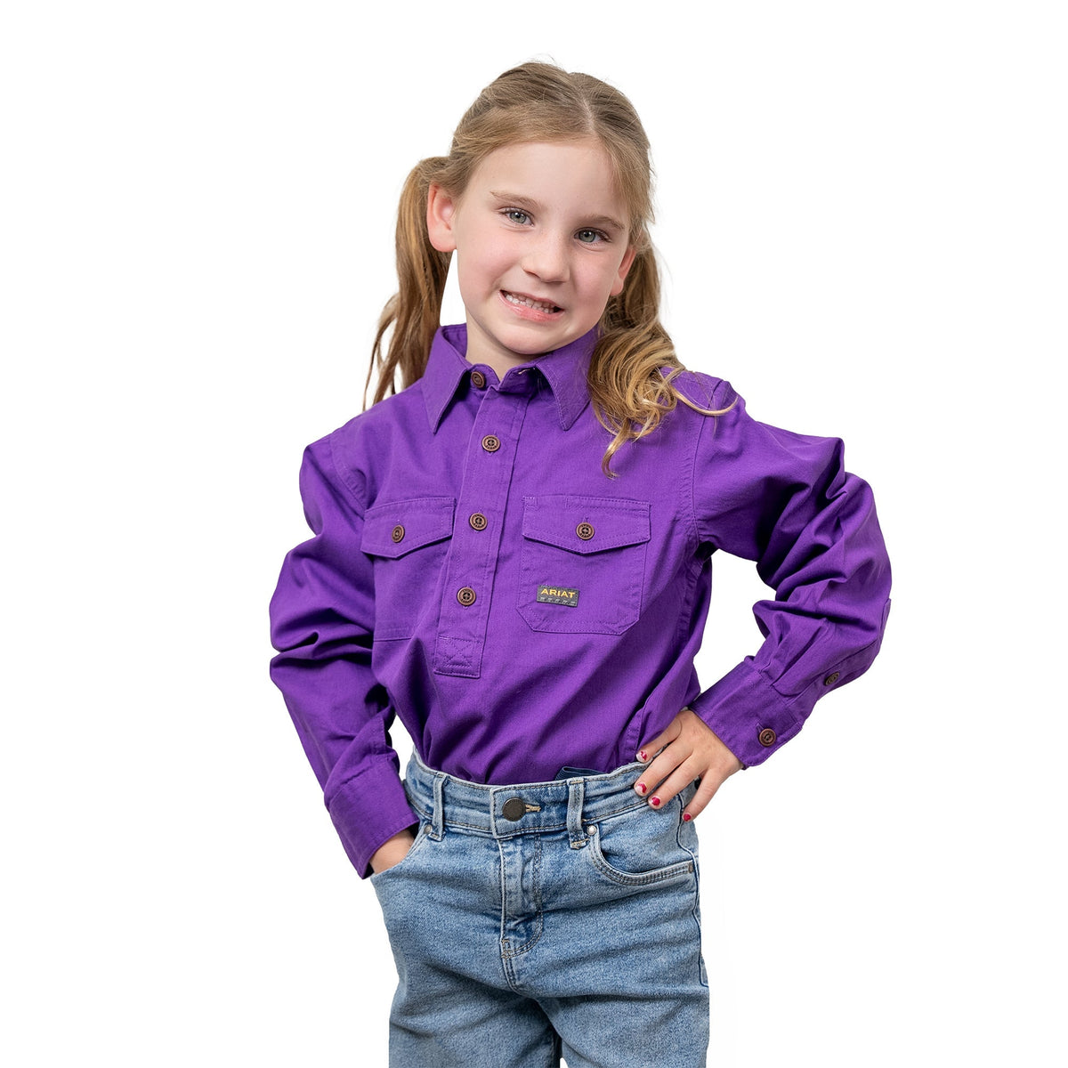 Ariat Youth Rebar Half Button Workshirt