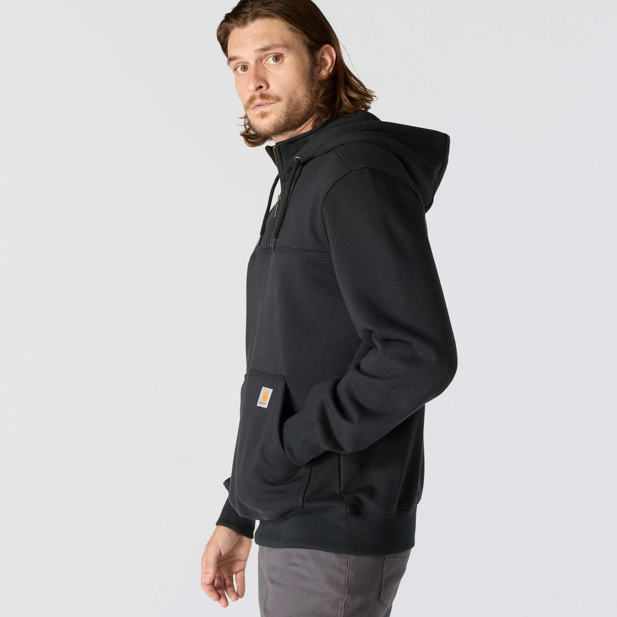 Carhartt Paxton 1/4 Zip Hooded Sweatshirt - Black