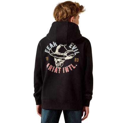 Stitched Skull Hoodie - Black