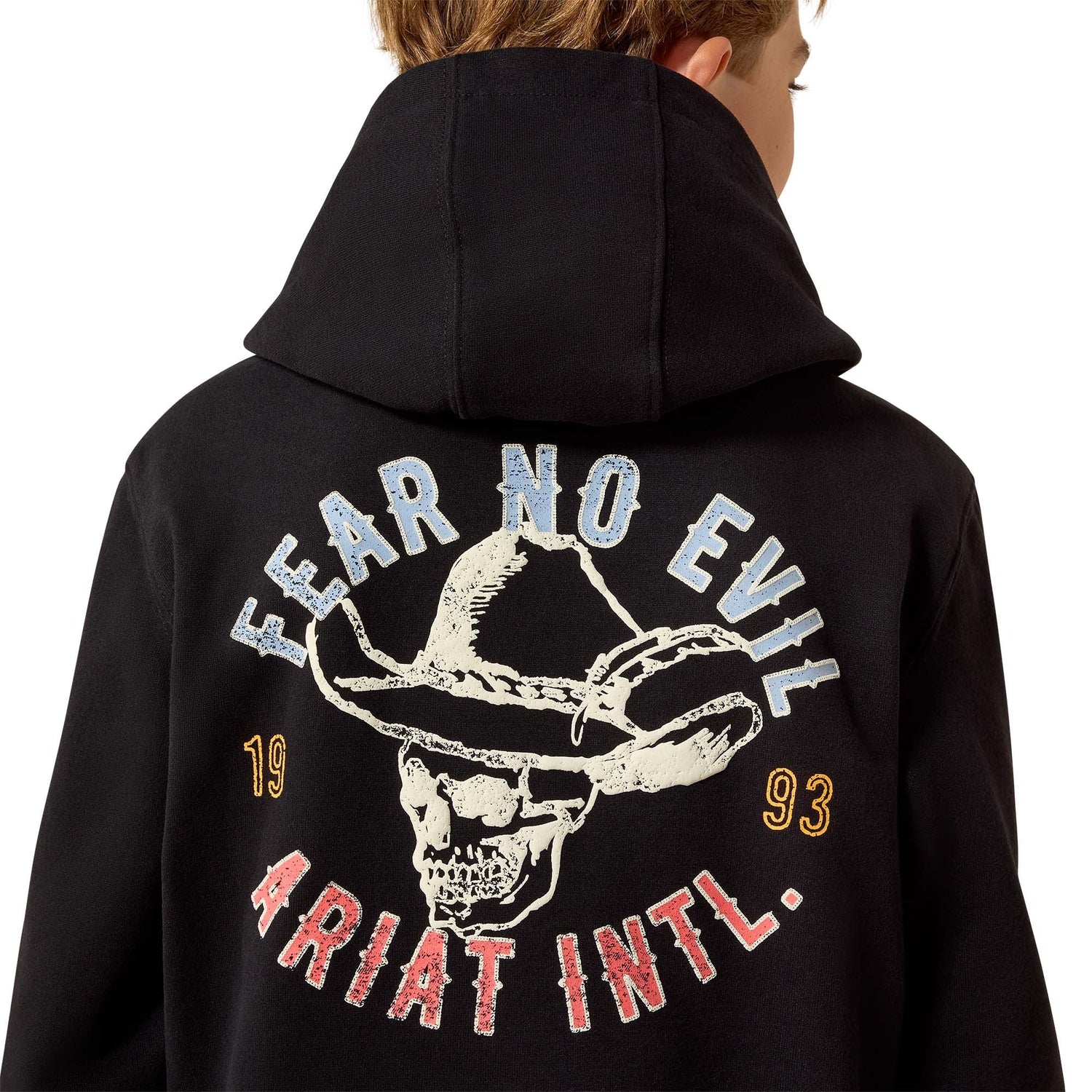 Stitched Skull Hoodie - Black