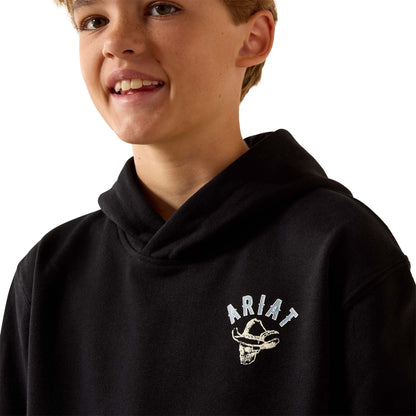 Stitched Skull Hoodie - Black