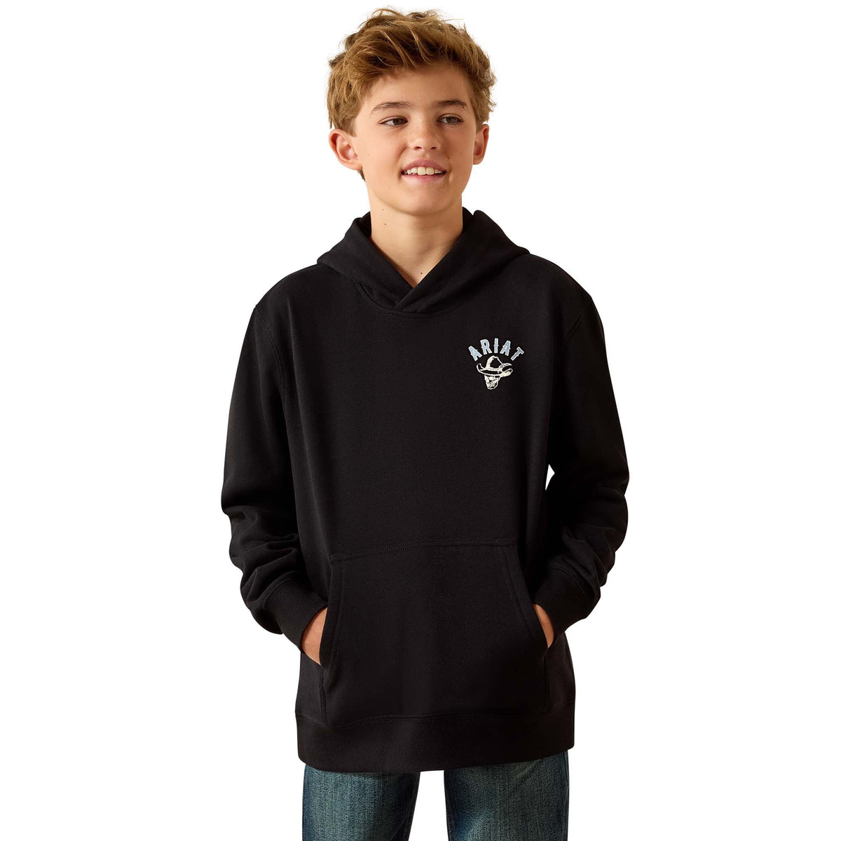 Stitched Skull Hoodie - Black