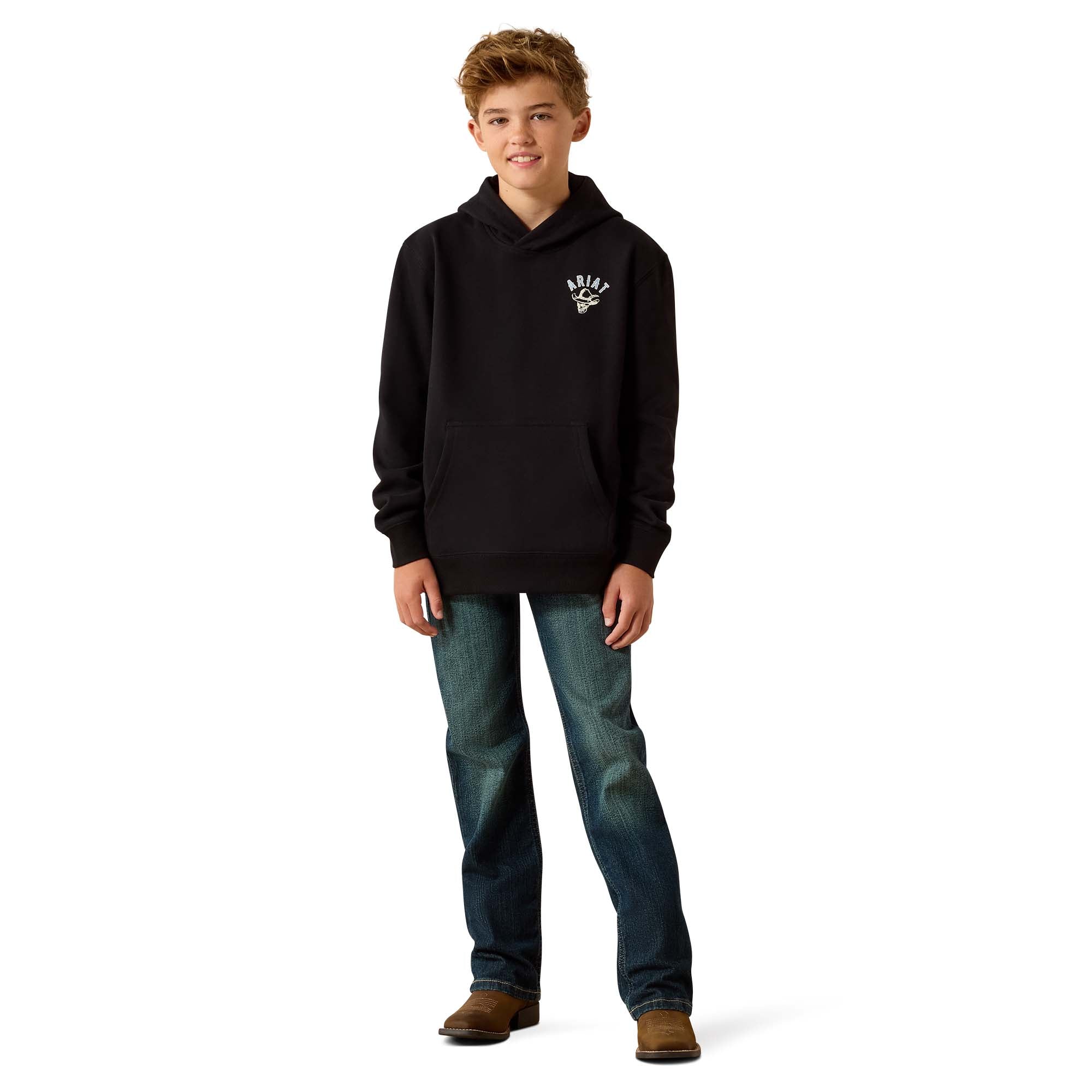 Stitched Skull Hoodie - Black