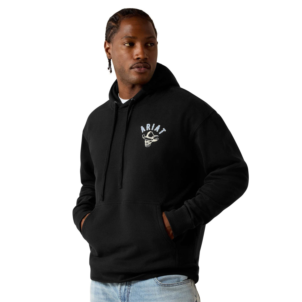 Stitched Skull Hoodie - Black
