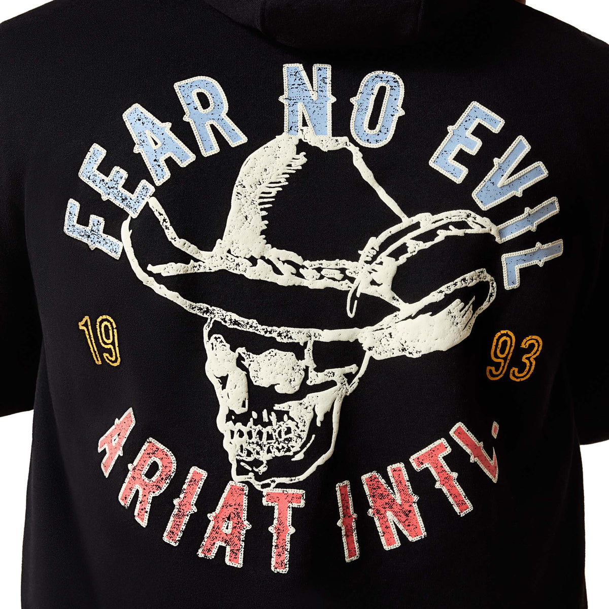 Stitched Skull Hoodie - Black