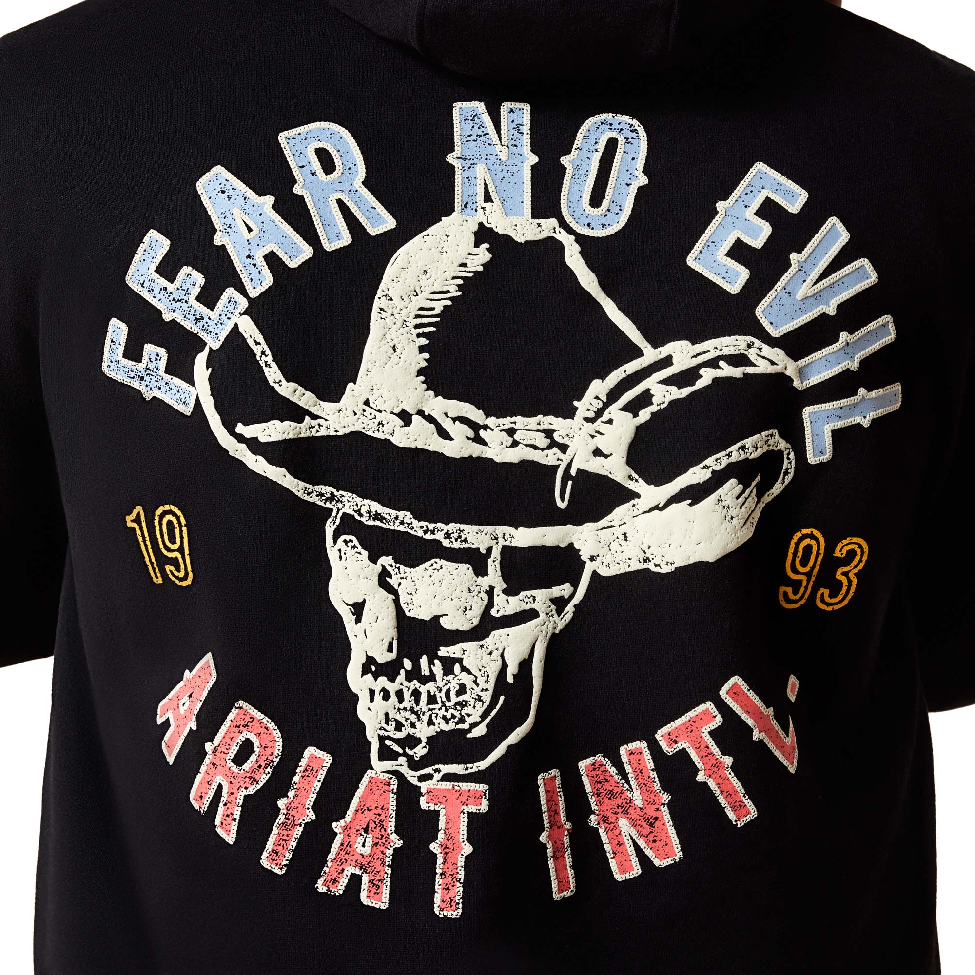 Stitched Skull Hoodie - Black