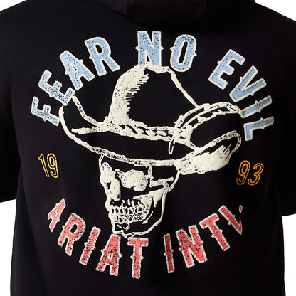Stitched Skull Hoodie - Black