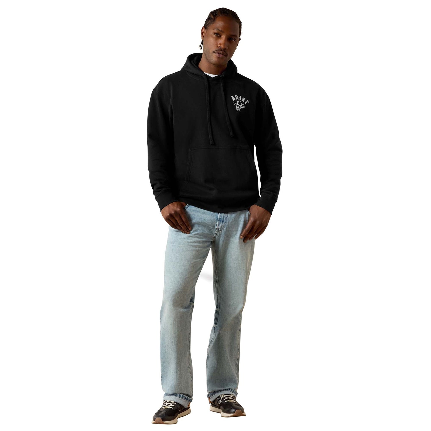 Stitched Skull Hoodie - Black