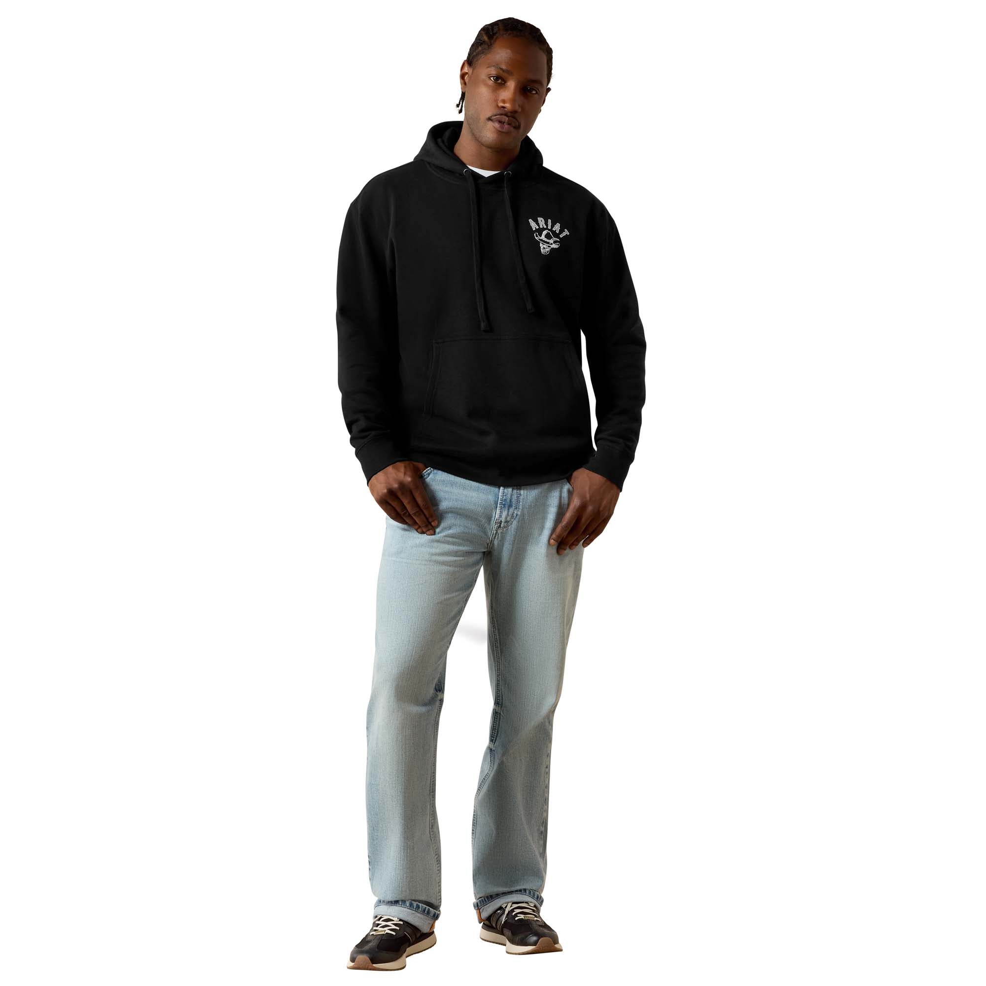 Stitched Skull Hoodie - Black