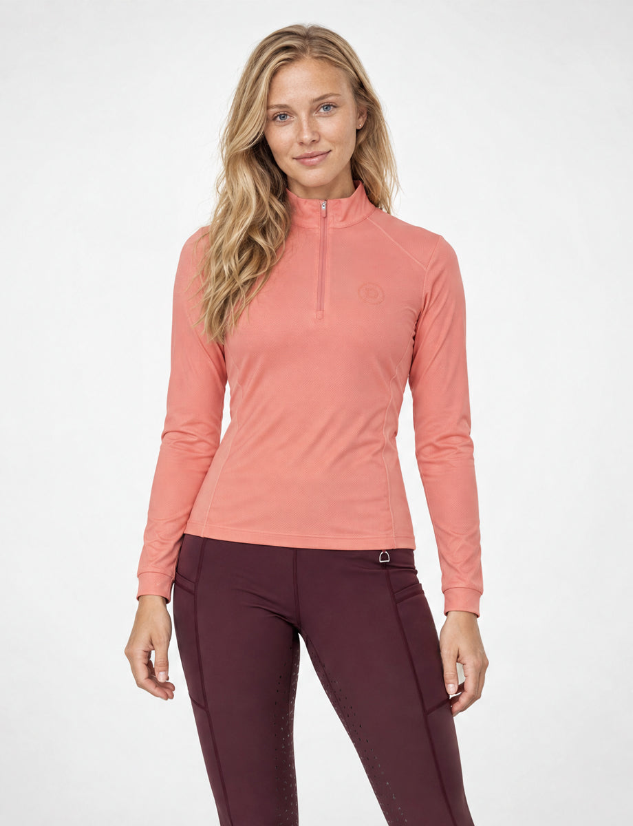Dublin Breathable Long Sleeve Riding Top - Peach