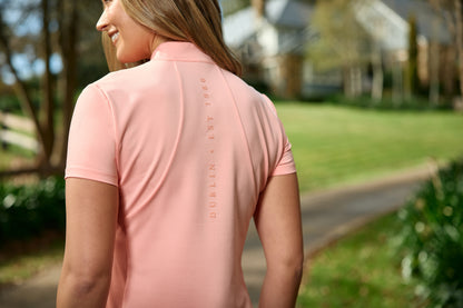 Dublin 1/4 Zip Breathable Short Sleeve Riding Top - Peach