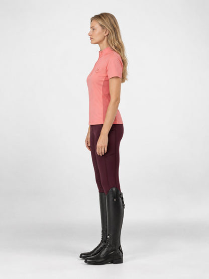 Dublin 1/4 Zip Breathable Short Sleeve Riding Top - Peach