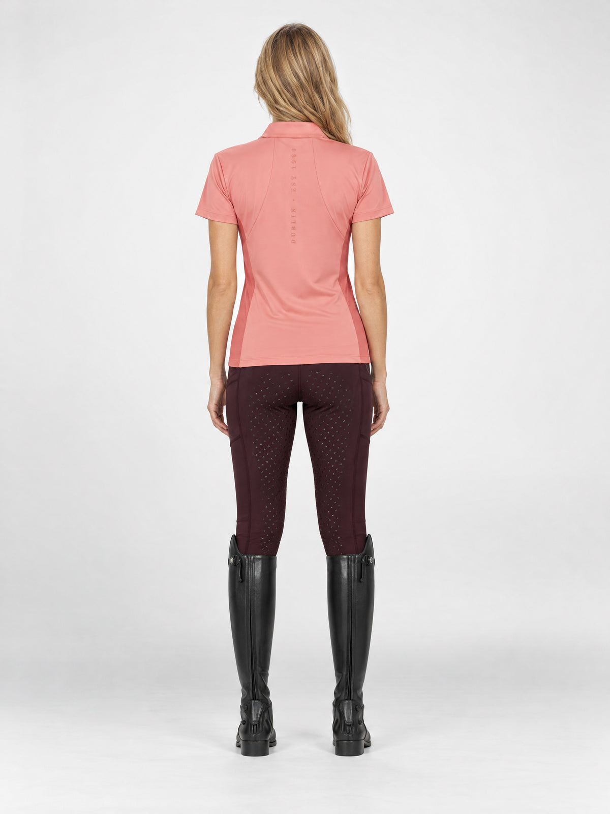 Dublin 1/4 Zip Breathable Short Sleeve Riding Top - Peach