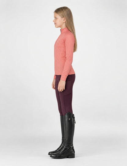 Dublin Kids Breathable Long Sleeved Riding Top - Peach