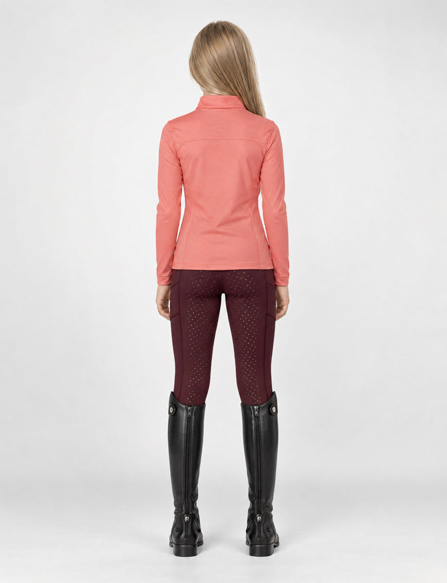 Dublin Kids Breathable Long Sleeved Riding Top - Peach